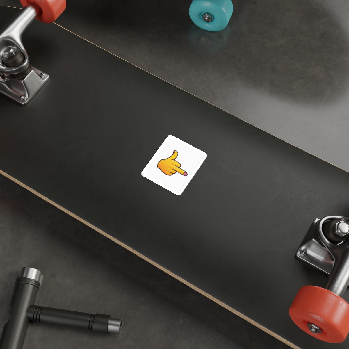 Die-Cut Sticker — Middle Finger Pointing Emoji (Funny Novelty Sticker)