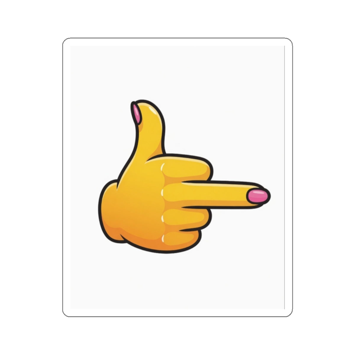 Die-Cut Sticker — Middle Finger Pointing Emoji (Funny Novelty Sticker)